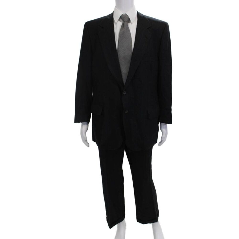 Lanvin Mens Classic Striped Black Blazer Size 46